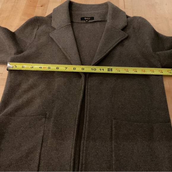 Quince Organic Cottin Knit Blazer Cardigan XS Brown Minimalist Capsule Wardrobe - Picture 6 of 16